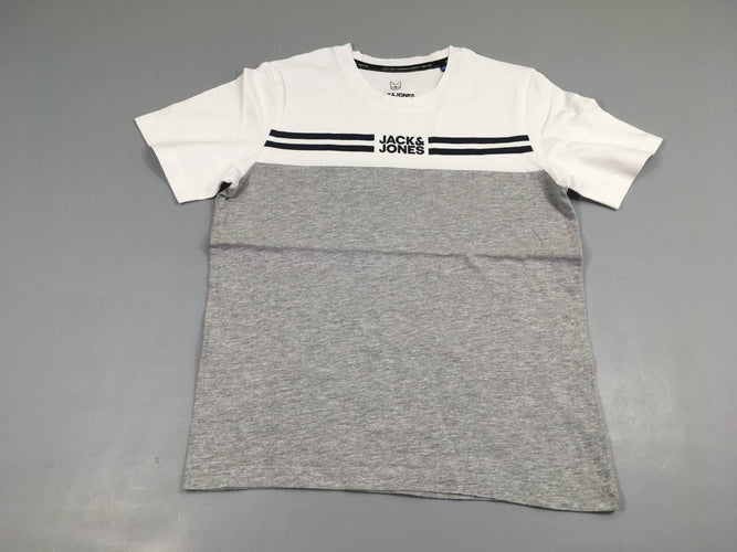 T-shirt m.c blanc-gris chiné Jack&Jones, moins cher chez Petit Kiwi