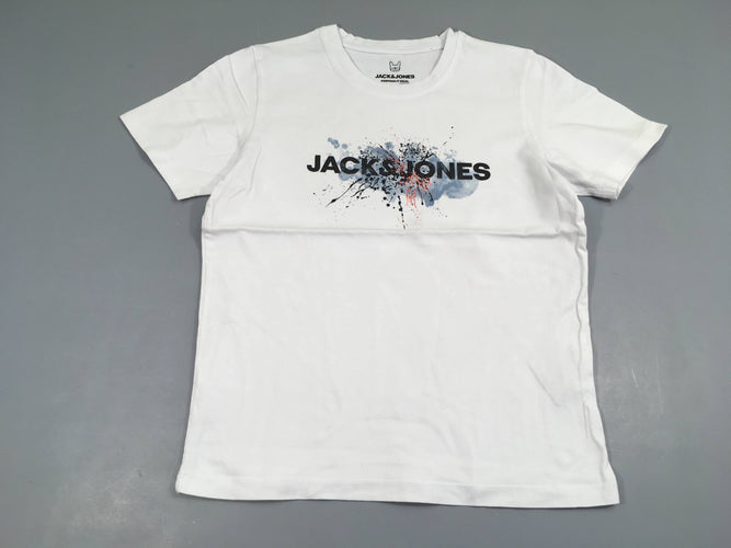 T-shirt m.c blanc Jack&Jones effet tache, moins cher chez Petit Kiwi