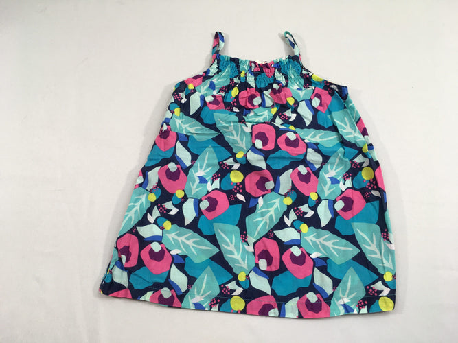 Robe fines bretelles bleu motifs, moins cher chez Petit Kiwi