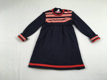 Robe pull ml bleu marine rayé rouge/blanc, laine?