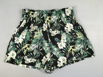 Short fluide taille élastique vert feuillage