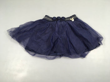 Jupe tulle bleu foncé fleurs