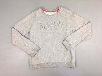 Sweat gris chiné Believe sequins