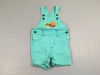 Salopette short turquoise feuillage Cool