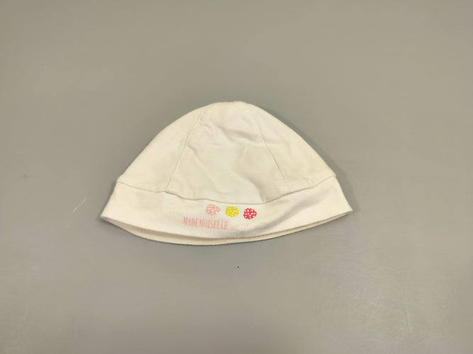 Bonnet blanc "Mademoiselle" -44 cm, moins cher chez Petit Kiwi