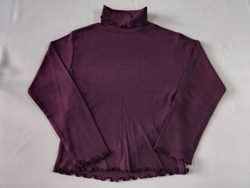 T-shirt m.l col roulé aubergine