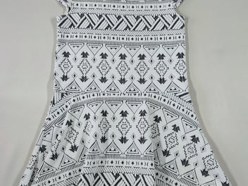 Robe m.c texturée blanche/grise à motifs géométriques, Kloane