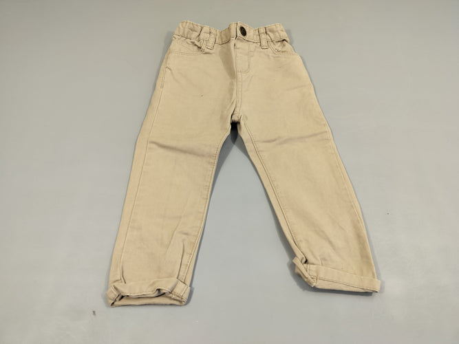 Pantalon beige à revers, moins cher chez Petit Kiwi