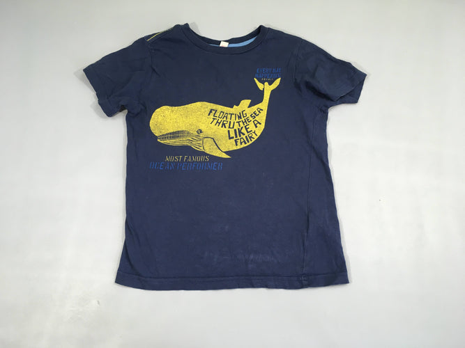 T-shirt m.c bleu foncé baleine, moins cher chez Petit Kiwi