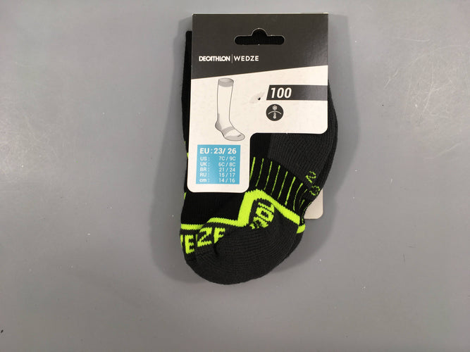 Neuf-Chaussettes de ski noires-jaunes Wed'ze, moins cher chez Petit Kiwi