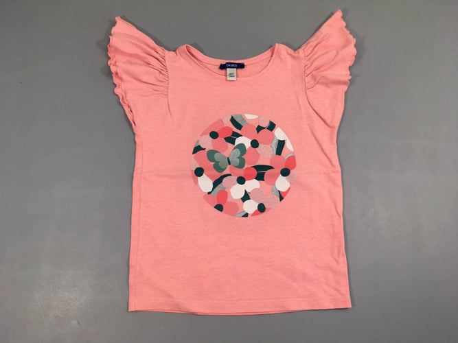 T-shirt m.c rose chiné papillons, moins cher chez Petit Kiwi