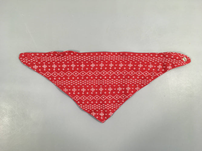 Bavoir bandana jersey rouge motifs Noël, moins cher chez Petit Kiwi