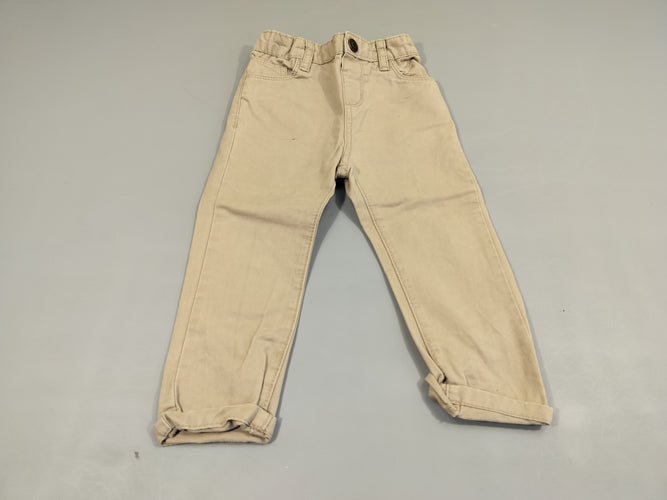 Pantalon beige à revers, moins cher chez Petit Kiwi