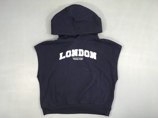 Sweat à capuche bleu foncé London, moins cher chez Petit Kiwi