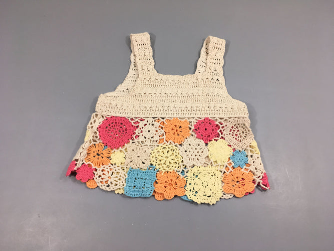 Débareur crochet beige fleurs ajouré, moins cher chez Petit Kiwi