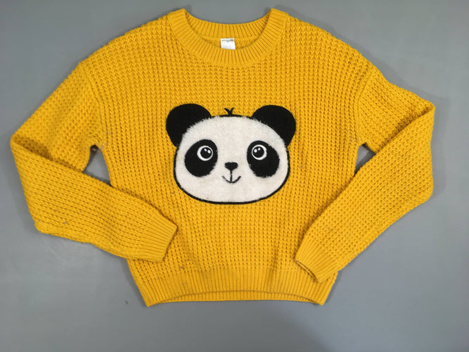 Pull mailles jaune panda, moins cher chez Petit Kiwi