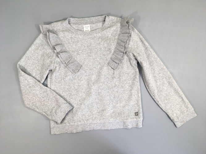 Pull en polar gris froufrou Carrément beau, moins cher chez Petit Kiwi