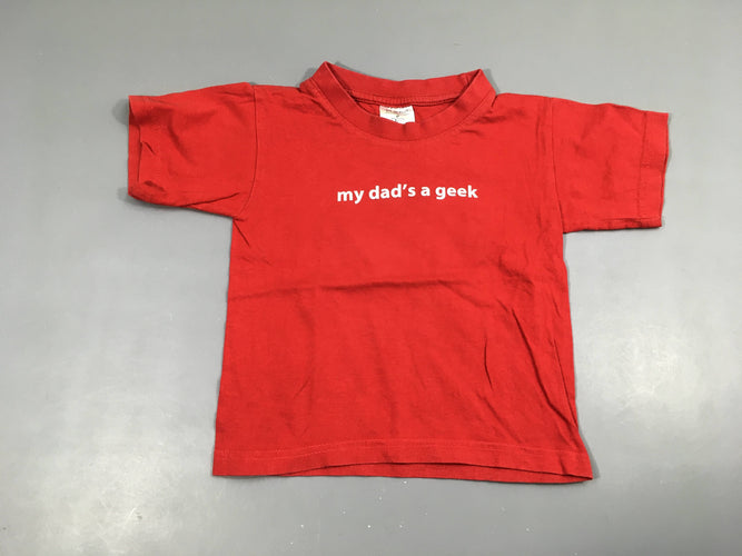 T-shirt m.c rouge Geek, moins cher chez Petit Kiwi