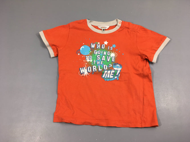 T-shirt m.c orange Save, moins cher chez Petit Kiwi