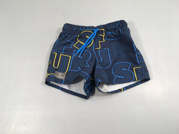 Maillot short bleu foncé lettres