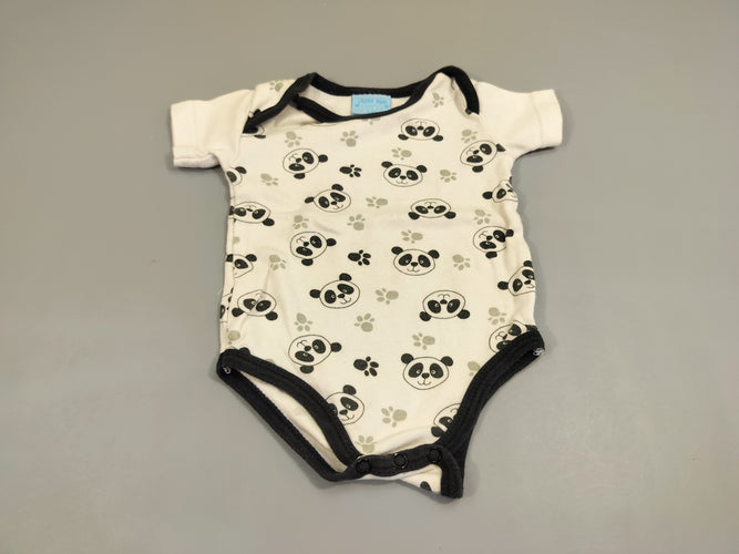 Body m.c blanc motifs pandas, moins cher chez Petit Kiwi