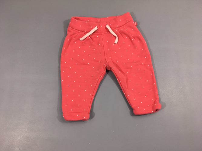 Pantalon molleton rose vif pois, moins cher chez Petit Kiwi