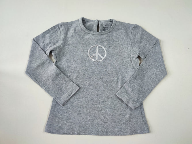 T-shirt m.l gris peace and love en sequins, moins cher chez Petit Kiwi