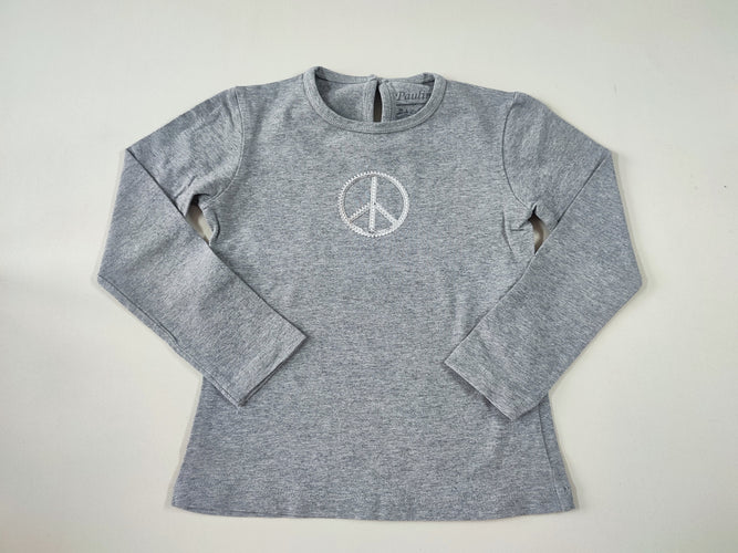 T-shirt m.l gris peace and love en sequins, moins cher chez Petit Kiwi