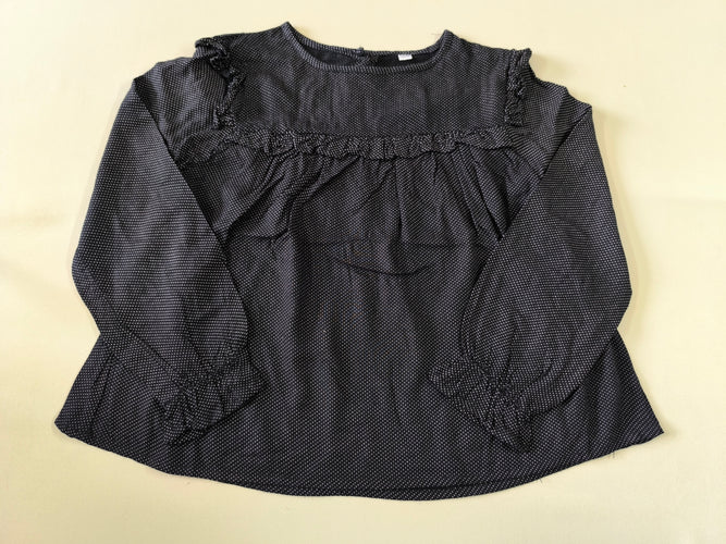 Blouse m.l noire à pois blancs, moins cher chez Petit Kiwi