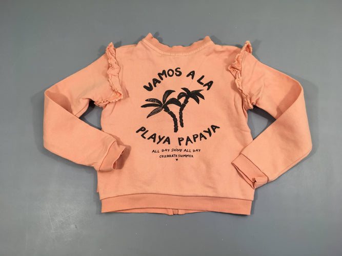 Sweat zippé rose soleil froufrous, Jubel, moins cher chez Petit Kiwi