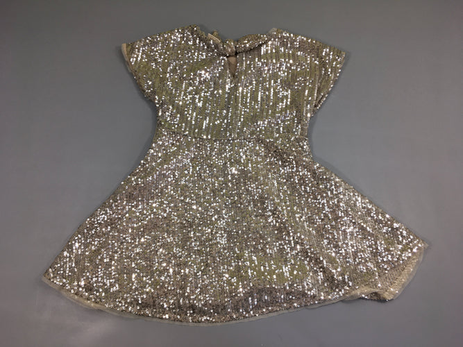 Robe m.c sequins argentés, moins cher chez Petit Kiwi