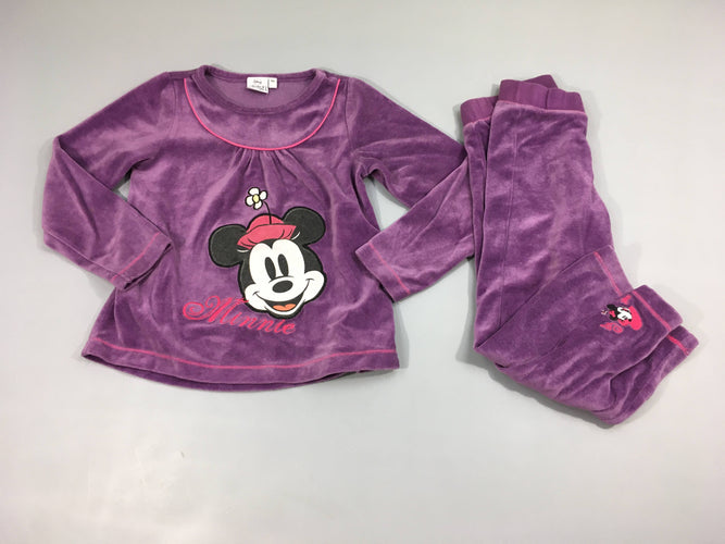 Pyjama 2 pcs Disney, velours mauve Minnie, moins cher chez Petit Kiwi