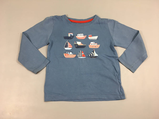 T-shirt m.l bleu bateaux, moins cher chez Petit Kiwi