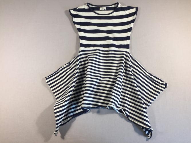 Robe m.c jersey bleu marine/blanc - asymétrique, moins cher chez Petit Kiwi