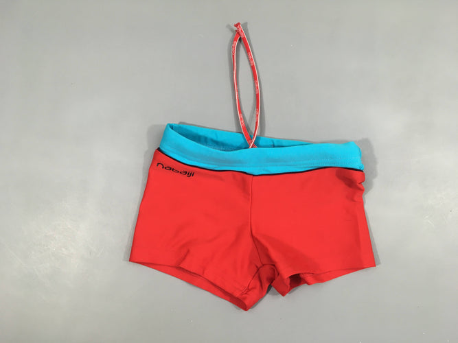 Maillot boxer rouge-bleu Nabaiji, moins cher chez Petit Kiwi