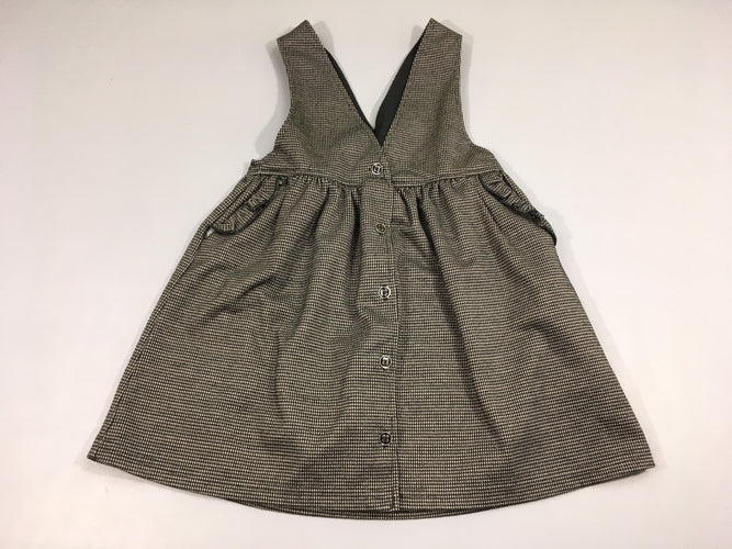 Robe s.m molleton noir à carreaux, moins cher chez Petit Kiwi