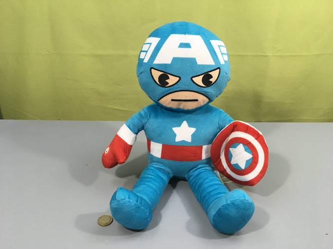 Peluche Mar.vel Captain America 28cm assis (ne s'allume plus), moins cher chez Petit Kiwi