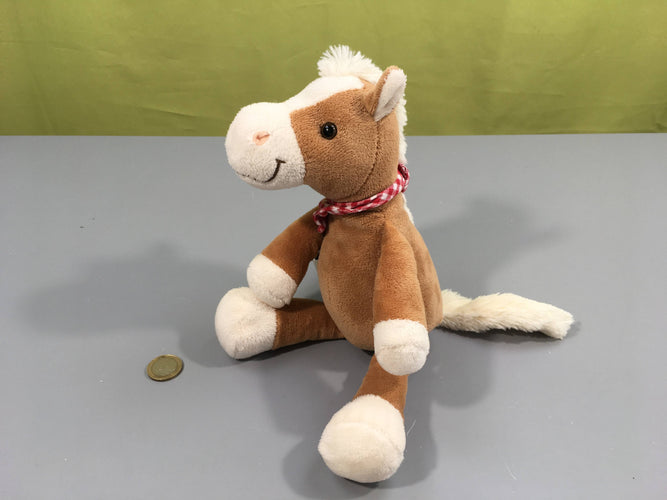 Peluche cheval 17cm assis, moins cher chez Petit Kiwi