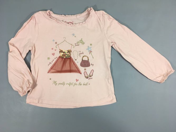 T-shirt m.l rose pâle robe sequins tulle, moins cher chez Petit Kiwi