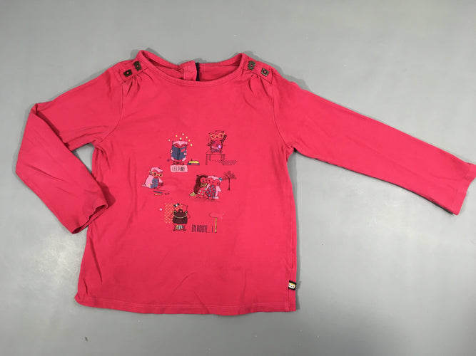 T-shirt m.l rose hiboux sequins, moins cher chez Petit Kiwi