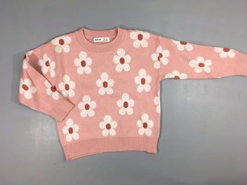 Pull rose paquerettes (à rafraichir odeur cigarette)