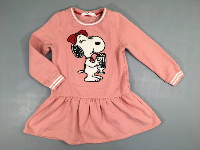 Robe sweat m.l rose Snoopy, légèrement bouloché, moins cher chez Petit Kiwi