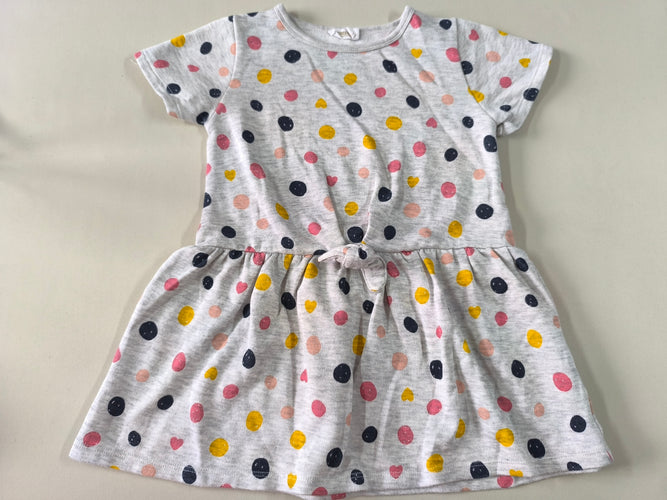 Robe m.c molleton grise flammée pois multicolore, moins cher chez Petit Kiwi