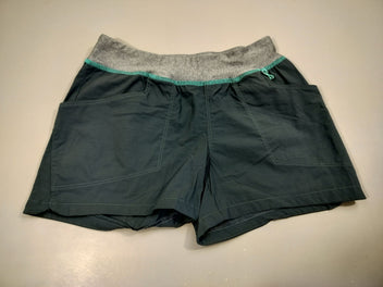 Short de sport bleu, taille élastique gris. Pas de taille indiquée, estimée 8ans