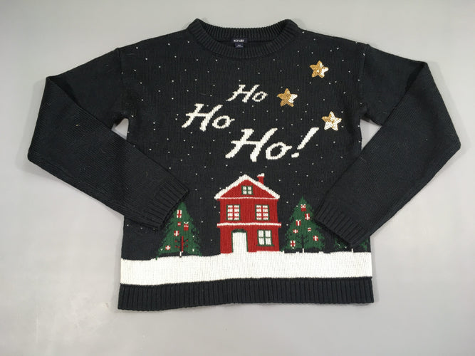 Pull bleu marine sequins Noël, moins cher chez Petit Kiwi