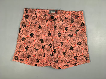 Short rose motifs fleuri noir 97% coton 3 % elastane