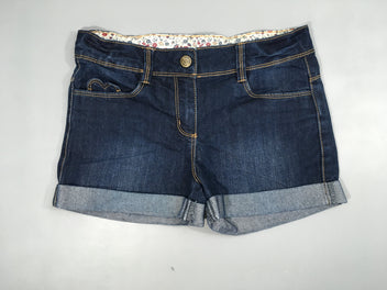 Short en jean à revers coeur poche