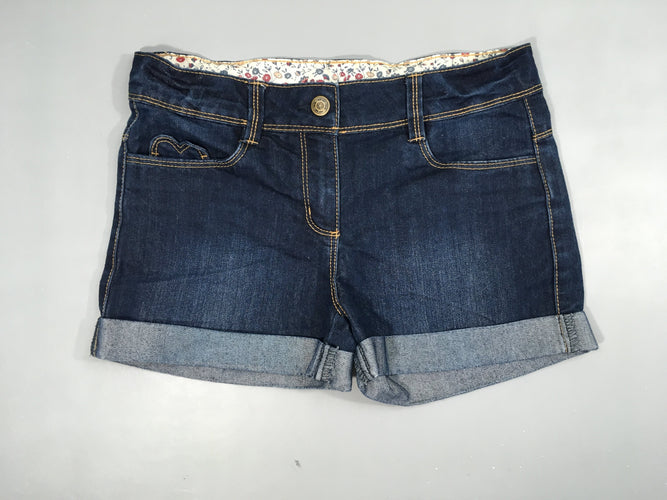 Short en jean à revers coeur poche, moins cher chez Petit Kiwi