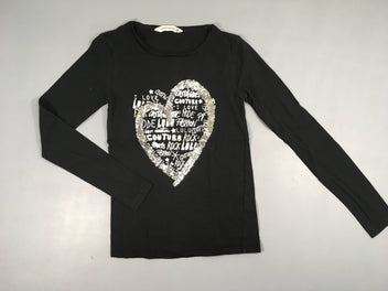 T-shirt m.l noir coeur sequins