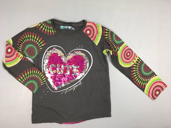 T-shirt m.l gris Coeur sequins réversibles Desigual